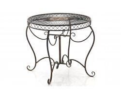 Ø90 Stół z metaloplastyki w stylu vintage kolor brąz metaliczny