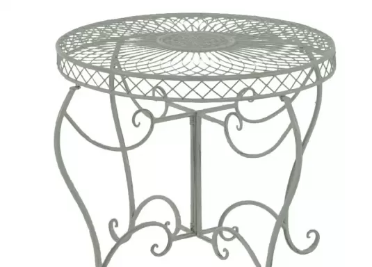 okrągły stół retro metalowy śr. 90 cm jasnozielony