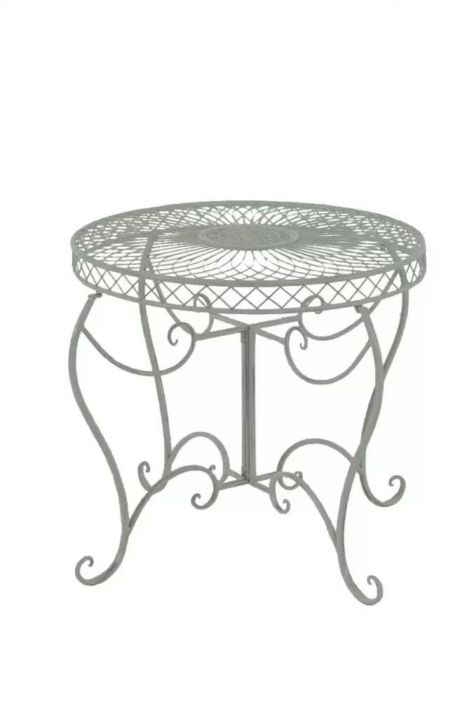 okrągły stół retro metalowy śr. 90 cm jasnozielony