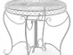 okrągły stół retro metalowy śr. 90 cm biały antyczny