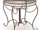okrągły stół retro metalowy śr. 90 cm brązowy antyczny