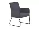 Fotel na taras stołowy aluminiowy z siedziskiem z tekstyliny BLIXUM ciemnoszare
