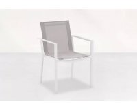 Białe sztaplowane krzesło ogrodowe aluminiowe PRIMAVERA Life