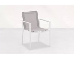 Białe sztaplowane krzesło ogrodowe aluminiowe PRIMAVERA Life