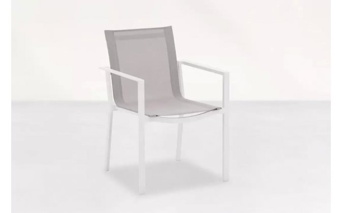 Białe sztaplowane krzesło ogrodowe aluminiowe PRIMAVERA Life