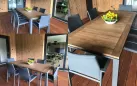 stół CONCEPT 210 antracyt z blatem teak - realizacja 2020