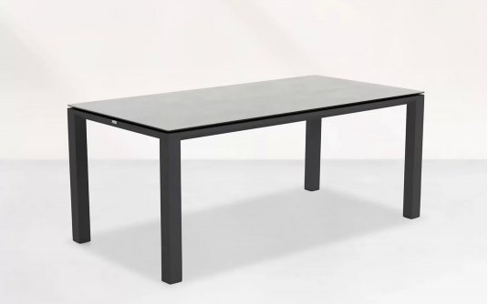 Stół ogrodowy aluminiowy grafitowy CONCEPT 180x90 cm blat ceramiczny