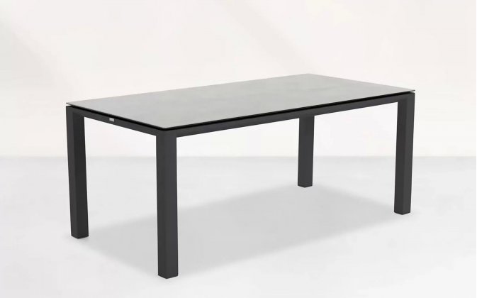Stół ogrodowy aluminiowy grafitowy CONCEPT 180x90 cm blat ceramiczny