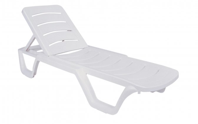 białe lezaki ogrodowe na kółkach Bahama białe lezaki ogrodowe na kółkach Bahama