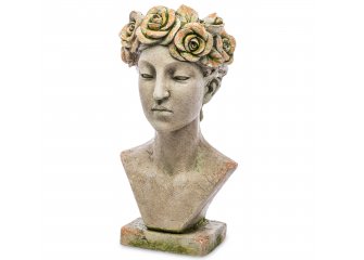 Doniczka w kształcie kobiecej głowy rzeźba cwys 55,5 cm