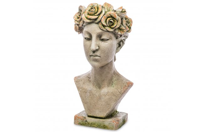 Doniczka w kształcie kobiecej głowy rzeźba cwys 55,5 cm