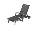 Ekskluzywny lezak ogrodowy Hartman cienmoszary aluminiowy teak
