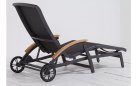 Ekskluzywny leżak ogrodowy Hartman cienmoszary aluminiowy teak