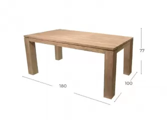Prostokątny stół ogrodowy teak 180x100 cm SCULPTURE