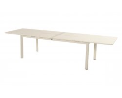 Bezowy stół rozkładany na taras Hartman KYRA 224–343 × 100 cm aluminium i blat ceramiczny