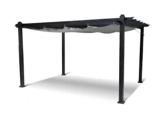 Pergola ogrodowa z zadaszeniem przesuwnym 300x300 lub 300x400 cm HARTMAN ciemnoszara
