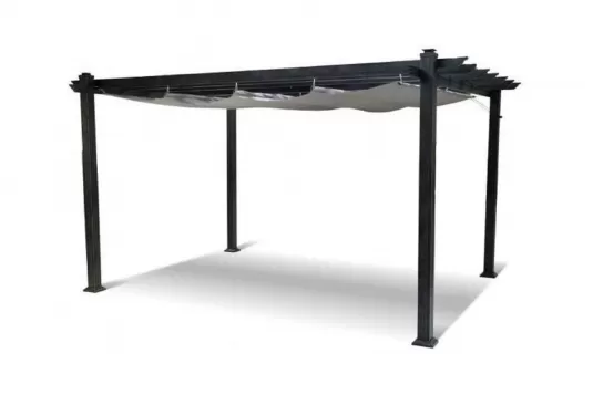 Pergola ogrodowa z zadaszeniem przesuwnym 300x300 lub 300x400 cm HARTMAN ciemnoszara