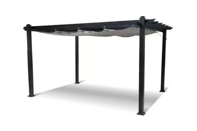 Pergola ogrodowa z zadaszeniem przesuwnym 300x300 lub 300x400 cm HARTMAN ciemnoszara