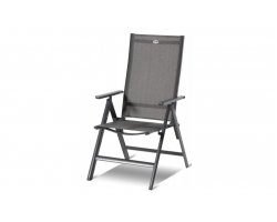 Składany fotel ogrodowy pozycyjny aluminiowy ciemnoszary ARUBA Hartman