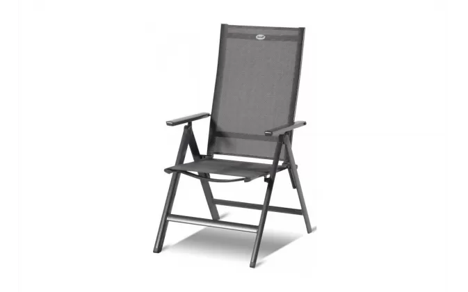 Składany fotel ogrodowy pozycyjny aluminiowy ciemnoszary ARUBA Hartman
