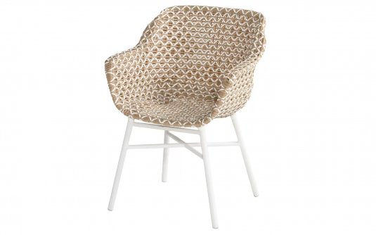 Krzesło nowoczesne kubełkowe ogrodowe z technorattanu DELPHINE Hartman