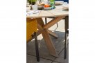Okrągły sół teak średnica 150 cm PROVENCE wkładka kamienna