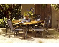 Zestaw do jadalni ogrodowej aluminiowo-teakowy TRIANGULAR Hartman