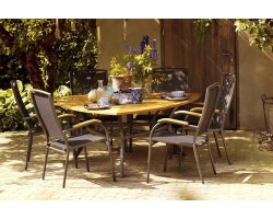 Zestaw do jadalni ogrodowej aluminiowo-teakowy TRIANGULAR Hartman