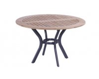 Okrągły stół ogrodowy o średnicy 120 cm nogi antracyt i blat teak SOUTH WALES