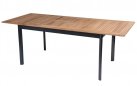 rozkładany stół oaluminiowy z blatem teak 150-210 cm