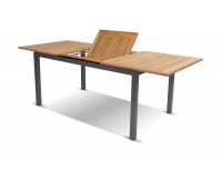 Prostokątny rozkładany stół ogrodowy aluminiowo-teakowy SOUTH WALES Hartman