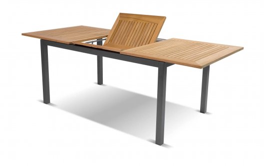 Prostokątny rozkładany stół ogrodowy aluminiowo-teakowy SOUTH WALES Hartman