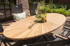 Owalny stół na taras aluminowo-teakowy ELLIPSE 220 cm