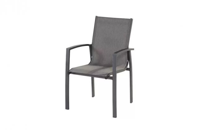 Krzesło sztaplowane ogrodowe aluminiowe ciemnoszare CANTERBURY