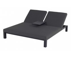 nowoczesne łóżko podwójne na taras aluminiowe poduszki grafitowe