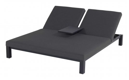 nowoczesne łóżko podwójne na taras aluminiowe poduszki grafitowe