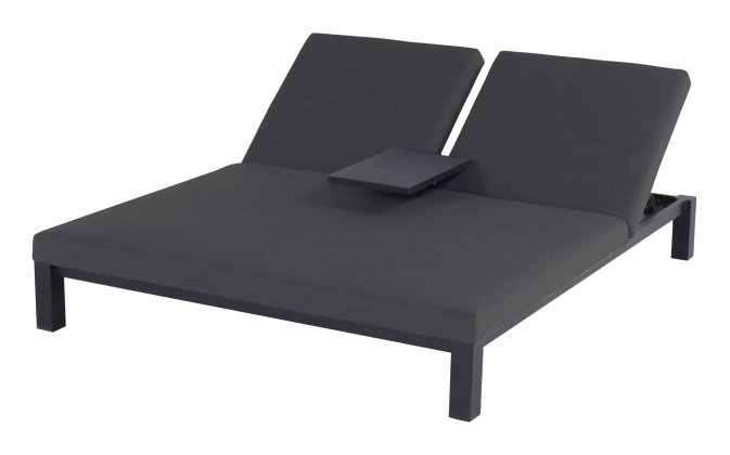 nowoczesne łóżko podwójne na taras aluminiowe poduszki grafitowe
