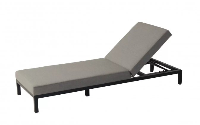 Leżak ogrodowy EVA Hartman poduszki szare Sunbrella