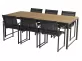 Zestaw stołowy 6-osobowy stół 220x100 6 foteli FONTAINE 