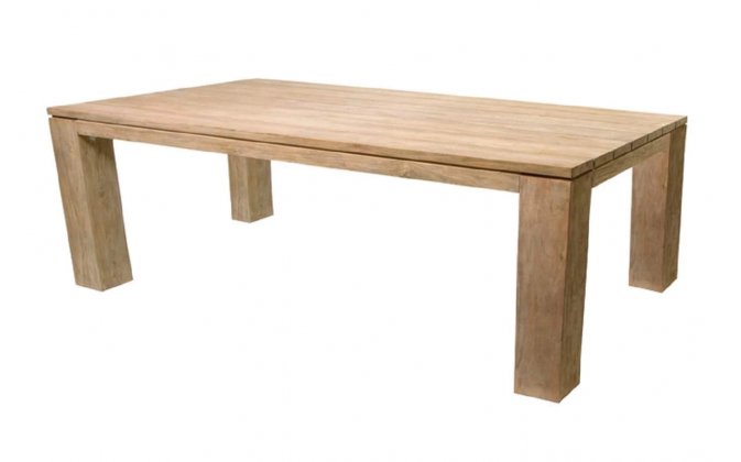 Stół ogrodowy prostokątny teakowy 240 x100 cm SCULPTURE