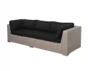 trzyosobowa sofa ogrodowa z beżowego technorattanu