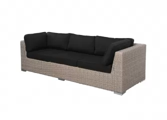 trzyosobowa sofa ogrodowa z beżowego technorattanu