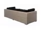 trzyosobowa sofa ogrodowa z beżowego technorattanu
