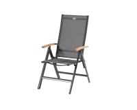 Krzesło ogrodowe ARUBA Hartman z regulowanym oparciem, aluminium + podlokietnki teak, szer. 61 cm, kolor antracytowy