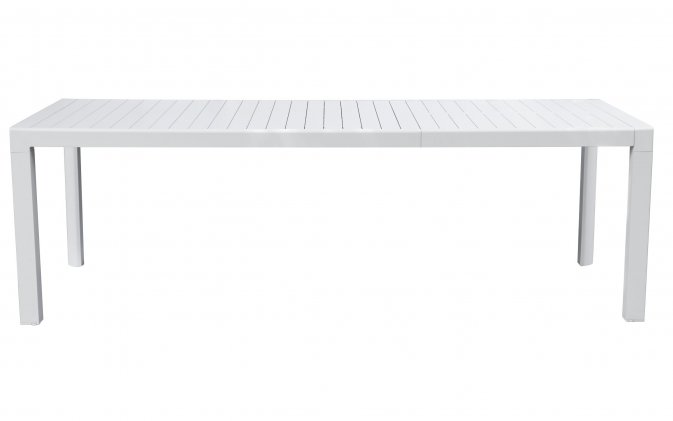 NAXOS biały stół ogrodowy aluminiowy rozkładany 160–240×90