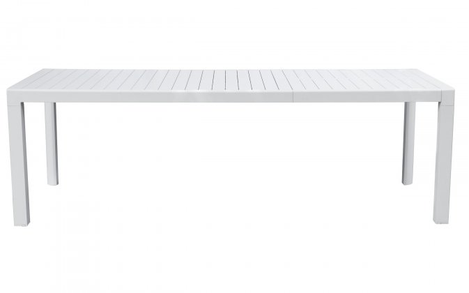 NAXOS biały stół ogrodowy aluminiowy rozkładany 160–240×90