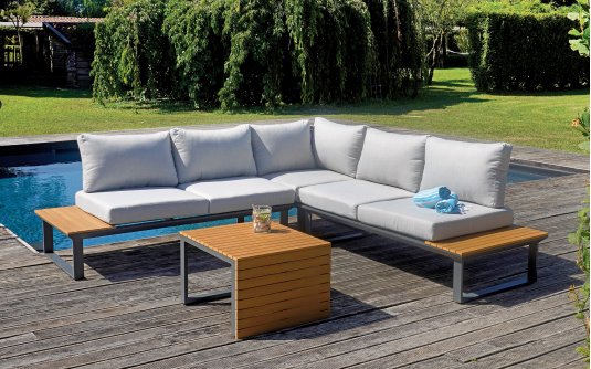 SAINT TROPEZ zestaw ogrodowy narożny aluminium resin wood antracytowy SAINT TROPEZ zestaw ogrodowy narożny aluminium resin wood antracytowy