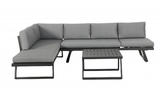 TUNISI zestaw ogrodowy narożny aluminium antracytowy z leżanką TUNISI zestaw ogrodowy narożny aluminium antracytowy z leżanką