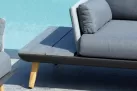 Nowoczesne meble ogrodowe HOUSTON jasnoszara tekjstylina i szare poduszki