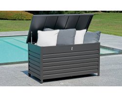 aluminiowa skrzynia ogrodowa szara na kółkach